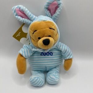 Vintage 2000 Disney Winnie the Pooh Easter Bunny Mini Bean Bag Plush 8" w/ Tag